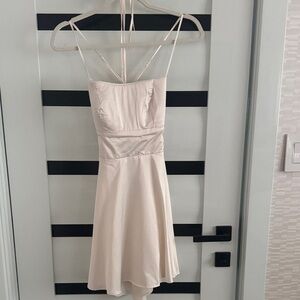 Windsor Cream Mini Dress with Spaghetti Straps